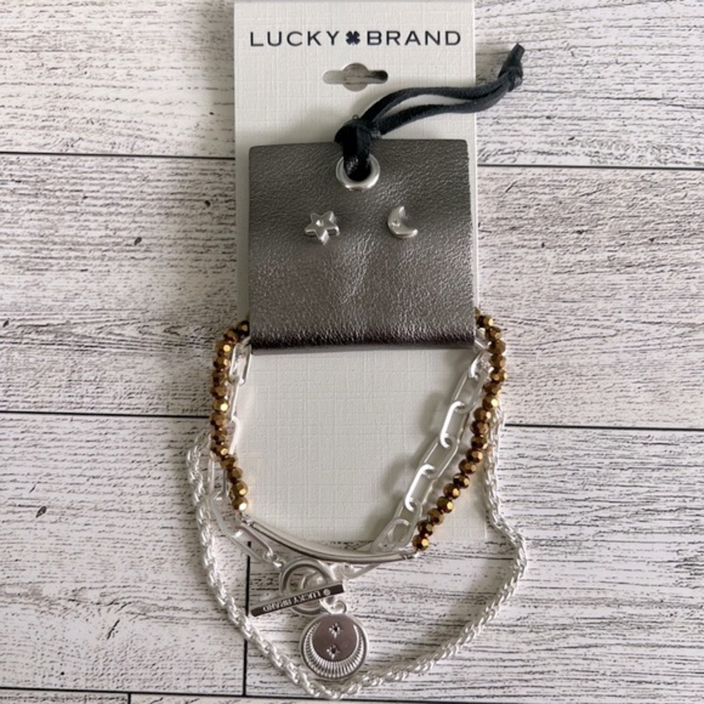 NWT Lucky Brand Celestial Earrings & Bracelets Set